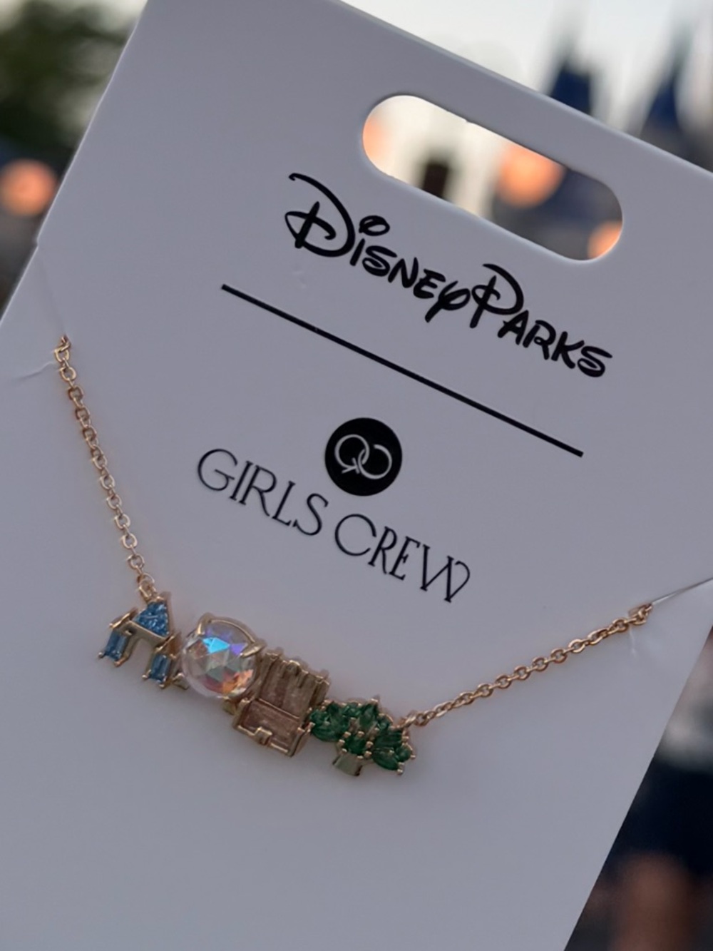 Disney Parks X Girls Crew Gold Four Park Icons Walt Disney World Dainty Necklace - Picture 3 of 3